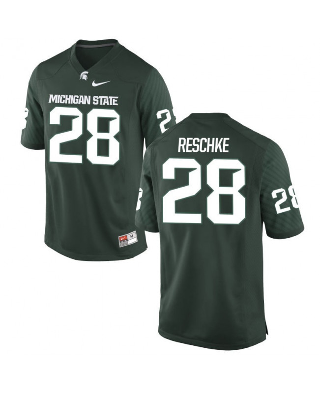 Men's Michigan State Spartans #28 Jon Reschke NCAA Nike Authentic Green College Stitched Football Jersey GA41C10BP